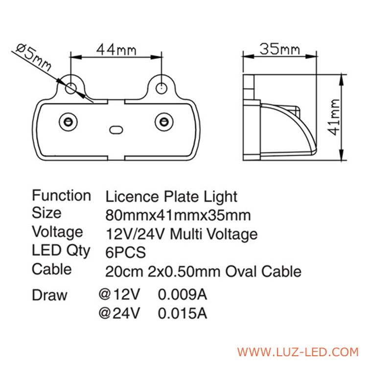 universal license plate light 90-TY000556